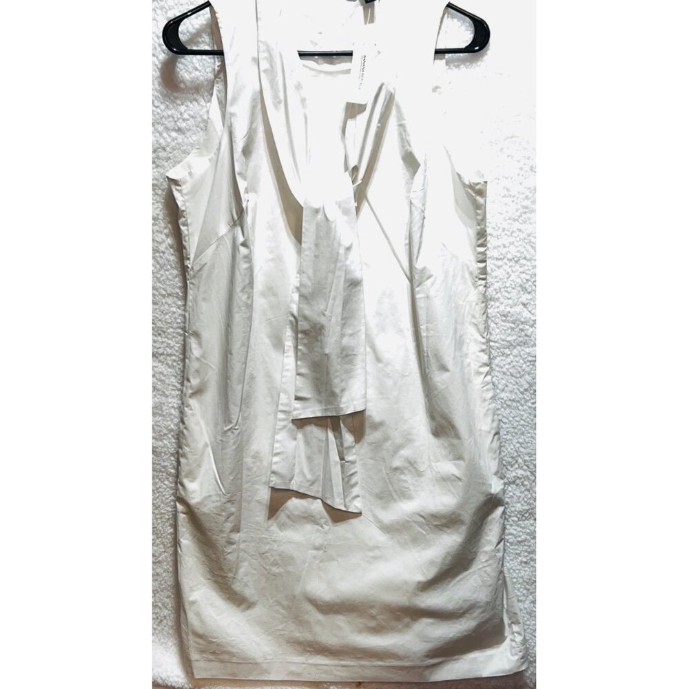 Banana Republic White Sleeveless Maxi Dress w Tie Neck Size 10 Made In India - Picture 2 of 5